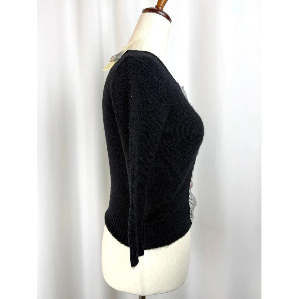 Free People Wool Blend Whimsigoth Dark Coquette Cottagecore Cardigan XS NWT